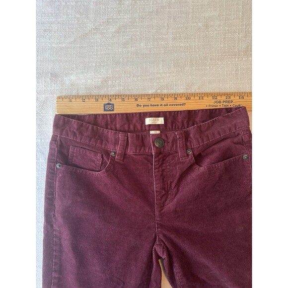 J. Crew Stretch Burgundy‎ Wine Ankle Corduroy Pants Women’s Size 25 - Picture 7 of 11